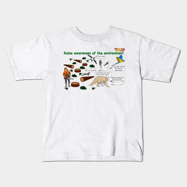 Deforestation Kids T-Shirt by superbottino96